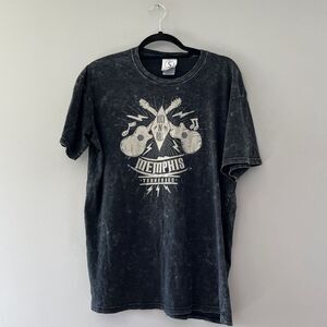 Memphis TN Graphic T-Shirt Gray Stonewash Short Sleeve Crew Neck Large